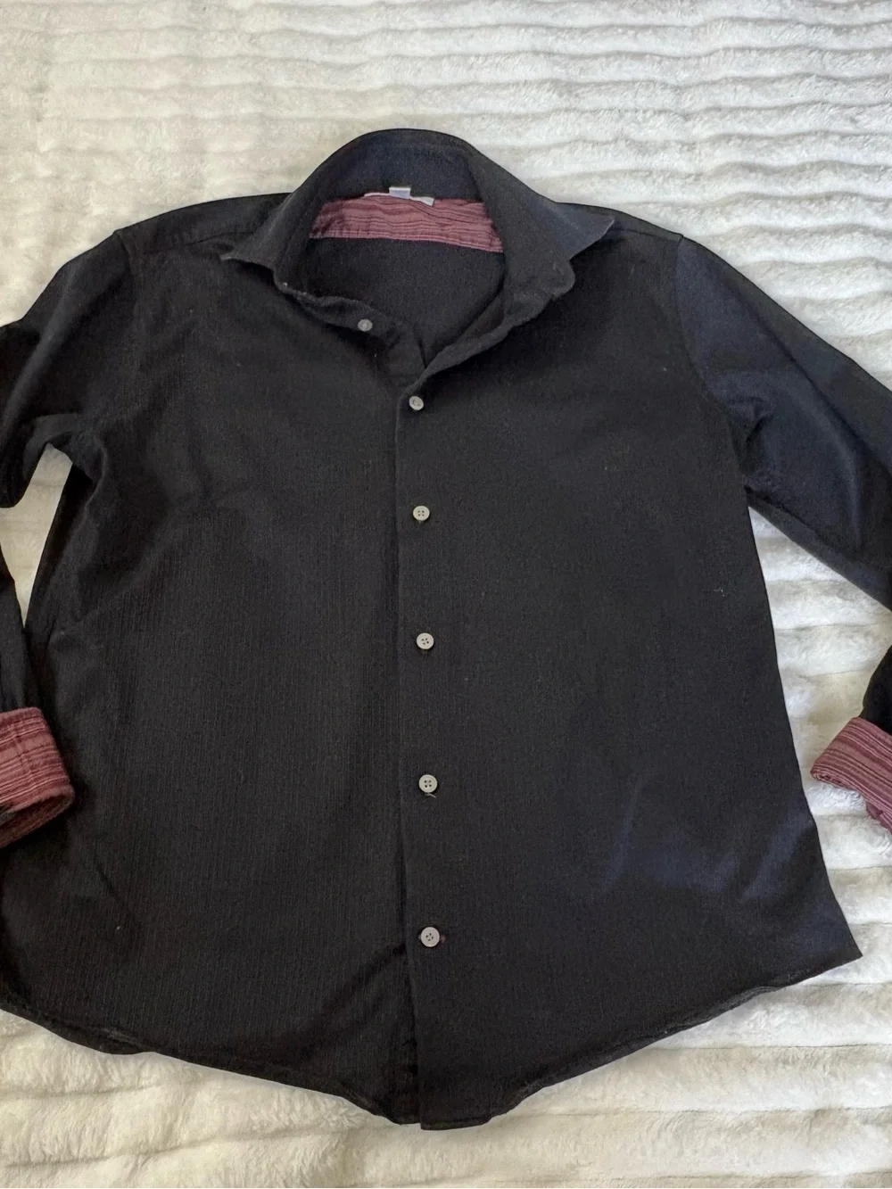 Banana Republic Men’s L Black Cotton Button Up Shirt Contrast Cuffs